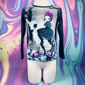 Girls top shirt long sleeve kids child Size 4-6